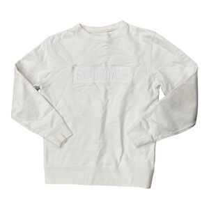 Saturdays Surf NYC White Logo Embroidered Pullover Crewneck Sweater S